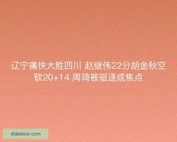 辽宁痛快大胜四川 赵继伟22分胡金秋空砍20+14 周琦被驱逐成焦点